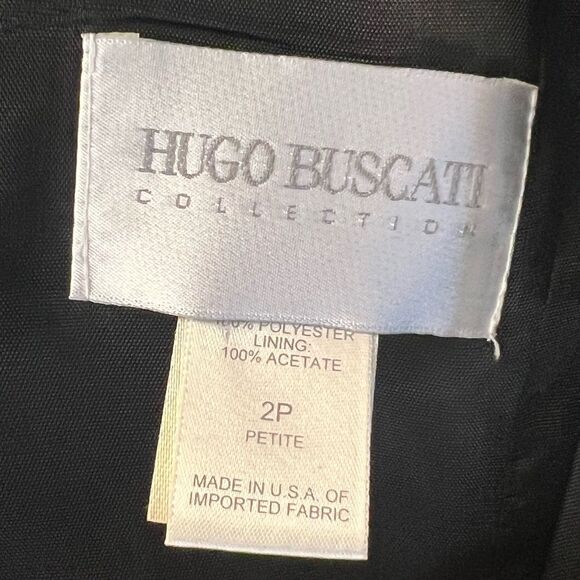 Hugo Buscati Little Black V-Neck Cocktail‎ Dress – Size 2P - Picture 3 of 11